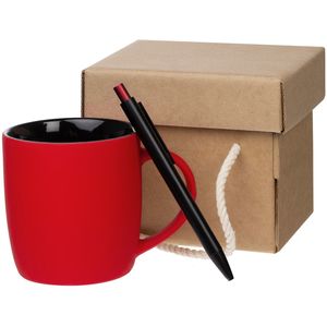 Набор Color Block: кружка и ручка, красный с черным красный,черный