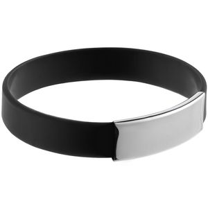 Силиконовый браслет Brisky с металлическим шильдом, черный - 06313746.30