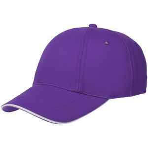 Бейсболка Canopy, фиолетовая с белым кантом фиолетовый,белый