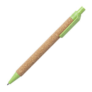 Ручка шариковая YARDEN, зеленый, натуральная пробка, пшеничная солома, ABS пластик, 13,7 см - 690346774/15