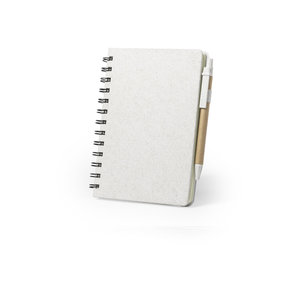 Набор GLICUN: блокнот B6 и ручка, рециклированный картон/пластик с пшеничным волокном, бежевый бежевый