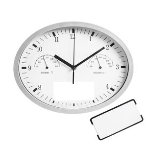 Часы настенные Insert3 с термометром и гигрометром, белые - 0636186.60