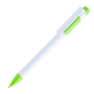 Ручка шариковая MAVA, белый/зеленое яблоко, пластик - 6901018MC/132