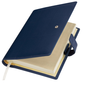 Ежедневник-портфолио Royal, синий, обложка soft touch, недатированный кремовый блок, подарочная коробка - 11021501.030