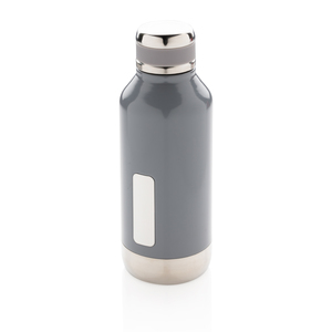 Герметичная вакуумная бутылка с шильдиком серый