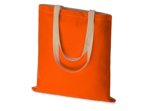 Сумка для шопинга «Twin» двухцветная из хлопка, 180 г/м2 натуральный,оранжевый