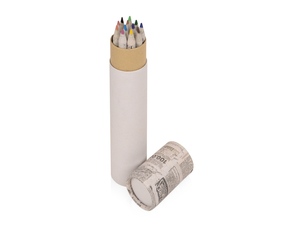 Набор цветных карандашей из "газетной бумаги" в тубе «News» - 212316307