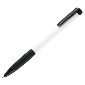 N13, ручка шариковая с грипом, пластик, белый, черный - 69038013/35