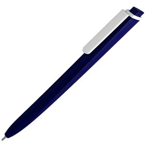 Ручка шариковая Pigra P02 Mat, темно-синяя с белым темно-синий,синий,белый