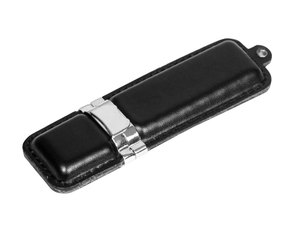 USB 2.0- флешка на 4 Гб классической прямоугольной формы серебристый,черный