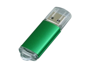 USB 2.0- флешка на 32 Гб с прозрачным колпачком зеленый