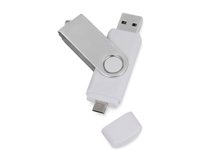 USB/micro USB-флешка на 16 Гб «Квебек OTG» белый