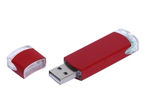 USB 2.0- флешка промо на 16 Гб прямоугольной классической формы красный