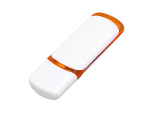 USB 2.0- флешка на 4 Гб с цветными вставками белый,оранжевый