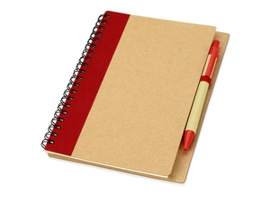 Блокнот «Priestly» с ручкой натуральный,красный,красный