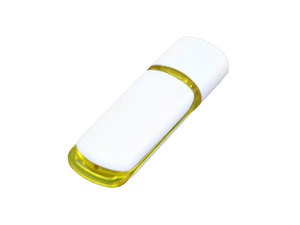 USB 2.0- флешка на 8 Гб с цветными вставками желтый,белый