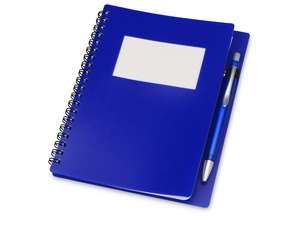 Блокнот «Контакт» с ручкой синий