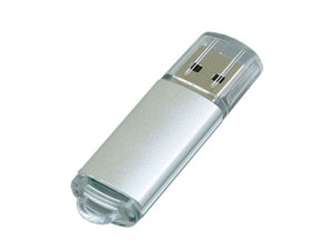 USB 2.0- флешка на 4 Гб с прозрачным колпачком серебристый