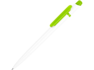 Ручка пластиковая шариковая «Этюд» белый,зеленое яблоко